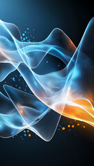 Poster - Dynamic wave patterns abstract design digital art vibrant colors modern aesthetic visual concept for tech innovation