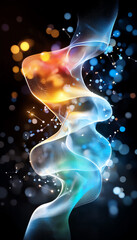 Poster - Dynamic colorful wave formation abstract space digital art vivid colors futuristic view creative concept for innovation