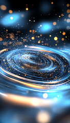 Poster - Dynamic swirling galaxy animation digital space abstract art futuristic environment close-up view cosmic concept for seo impact