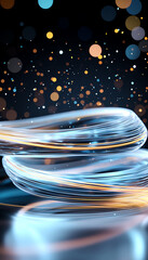 Poster - Dynamic light trails and bokeh abstract art digital photography studio setting close-up perspective visual exploration