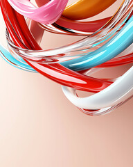 Poster - Dynamic colorful swirls abstract art digital illustration contemporary design close-up view creative expression