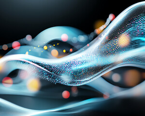 Poster - Dynamic light patterns digital art creation abstract contemporary close-up visual aesthetics for digital innovation
