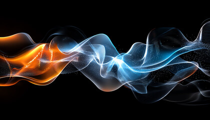 Poster - Dynamic flow of colorful waves abstract digital art high-tech environment vivid imagery conceptual visualization for modern aesthetics