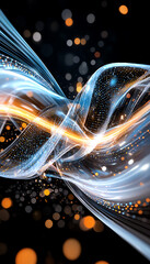 Poster - Dynamic flow of light and colors abstract art digital composition vibrant background artistic viewpoint visual conceptualization