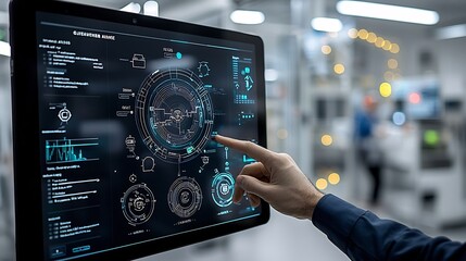 Fototapete - Assurance Concept with Businessman Interacting with Digital Verification System to Manage Document Control Checklist and Oversee Workflow Processes