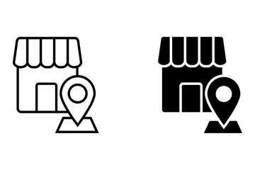 Poster - Store location icon set, Store building sign. for mobile concept and web design. vector illustration on white background