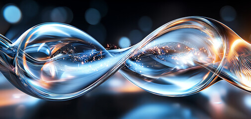 Poster - Dynamic fluid motion abstract visualization digital art modern environment close-up view conceptual design for creativity