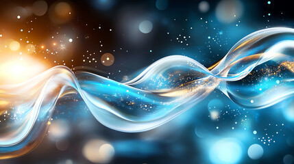 Poster - Dynamic waves of light and color abstract visuals digital art vibrant environment artistic perspective modern concept