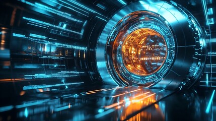 Poster - futuristic digital vault ai algorithms secure financial transactions and protect against cyber threa