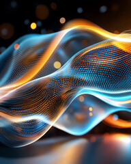 Poster - Dynamic light waves digital art showcase modern gallery abstract environment aesthetic viewpoint visual harmony