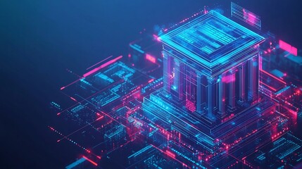 Poster - Glowing AI powered Fraud Detection System Analyzing Transactions to Prevent Cyber Theft in Banking