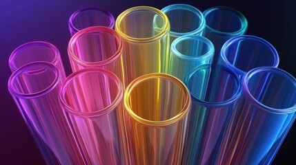 Poster - Colorful Glass Tubes Abstract Art Design