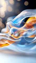 Poster - Dynamic flow of colorful waves abstract art digital environment vivid light effects creative concept for seo optimization