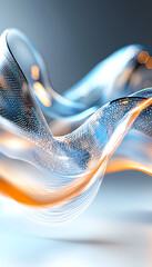 Poster - Dynamic abstract waves in digital art studio environment visual content modern aesthetic futuristic concept