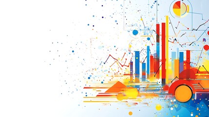 Poster - Abstract Data Visualization: Colorful Charts and Geometric Shapes