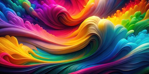 Poster - An abstract swirling symphony of vibrant colors, a mesmerizing dance of liquid hues creating a captivating visual experience.