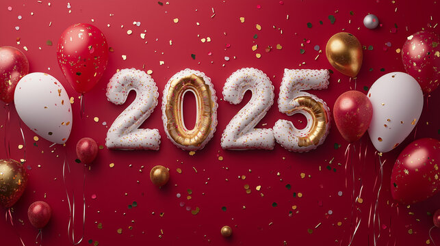 Happy New Year 2025 text design.
