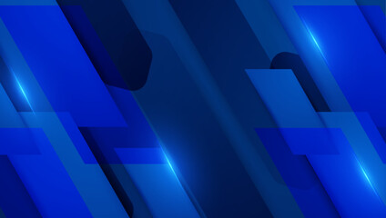 Poster - Blue Vector Abstract Geometric Shapes Background. For Background, Banner, Pamphlet, Certificate and Presentation