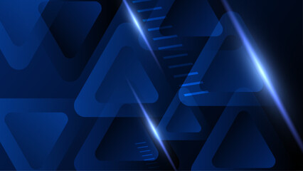 Poster - Blue Vector Abstract Geometric Shapes Background. For Background, Banner, Pamphlet, Certificate and Presentation