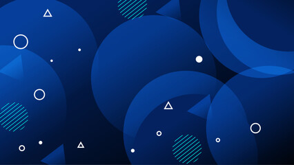 Poster - Blue Vector Abstract Geometric Shapes Background. For Background, Banner, Pamphlet, Certificate and Presentation