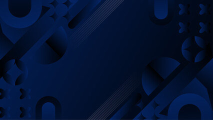Poster - Blue Vector Abstract Geometric Shapes Background. For Background, Banner, Pamphlet, Certificate and Presentation