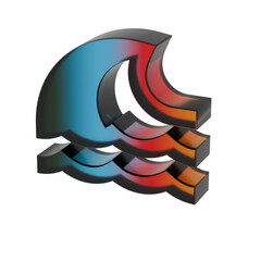 Poster - 3D Gradient Tsunami symbol icons