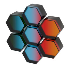 Fototapete - 3D Gradient Hive symbol icons