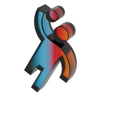 Poster - 3D Gradient Sports Handball symbol