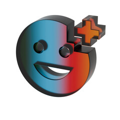 Poster - 3D Gradient Add Reaction symbol icons