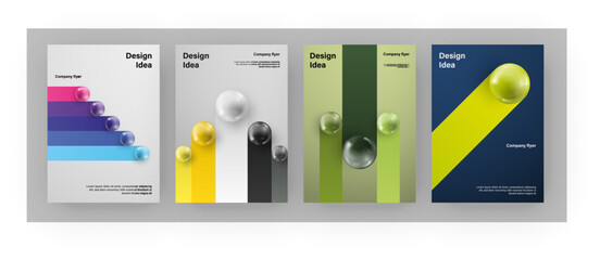 Fototapete - Amazing brochure cover set A4. Sphere effect. Perfect for any use.