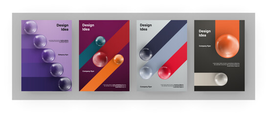 Fototapete - Amazing brochure cover set A4. Sphere effect. Perfect for any use.