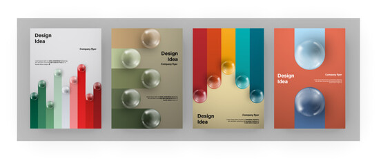 Fototapete - Amazing brochure cover set A4. Sphere effect. Perfect for any use.