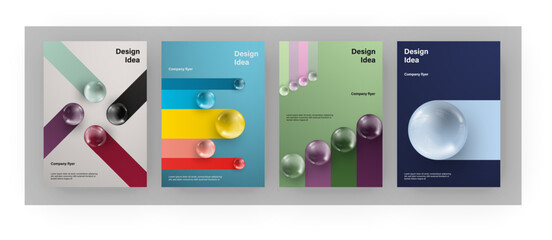 Fototapete - Amazing brochure cover set A4. Sphere effect. Perfect for any use.