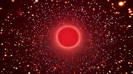 Wall Mural - Swirling star clusters in cosmic red glow