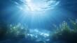 © Kenny Parker - Underwater ocean view with soft sunlight and blue water glowing peacefully