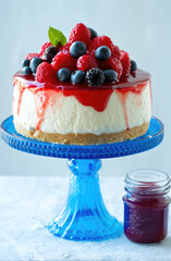 Wall Mural - cheesecake with berries