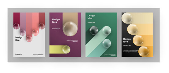 Fototapete - Amazing brochure cover set A4. Sphere effect. Perfect for any use.