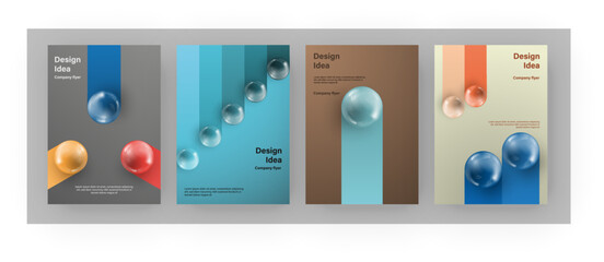 Fototapete - Amazing brochure cover set A4. Sphere effect. Perfect for any use.