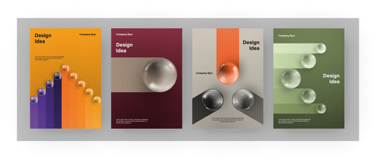 Fototapete - Amazing brochure cover set A4. Sphere effect. Perfect for any use.