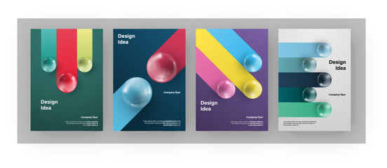 Fototapete - Amazing brochure cover set A4. Sphere effect. Perfect for any use.