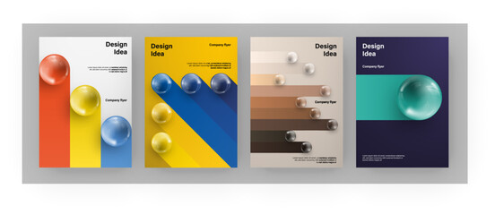 Fototapete - Amazing brochure cover set A4. Sphere effect. Perfect for any use.