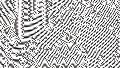 Poster - Black and white contour effect with lines pattern. Dynamic pattern for background and jersey design. Fully editable vector element. 