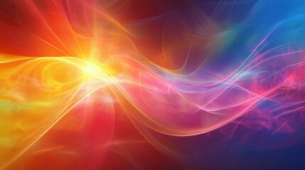 Poster - Radiant energy waves in abstract art exhibition urban gallery visual art creative space contemporary viewpoint vibrant color concept