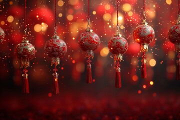Aufkleber - Happy New Year with a lucky tree and coins.