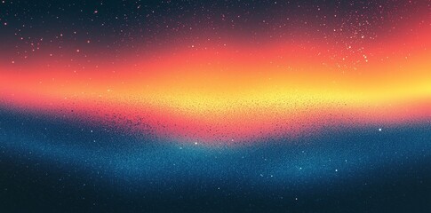 Poster - Illustration with a multicolor gradient background and grain noise texture.