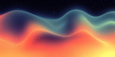 Fototapete - Grainy gradient background with red orange white and illuminated spots, noise texture