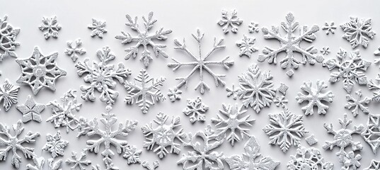 Poster - Stunning 3D illustration showcasing falling holiday snowflakes