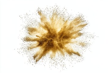 Aufkleber - Golden gust with shiny glitter isolated on background, splashing and flowing light, festive element for celebrations.