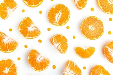 Aufkleber - An orange flesh flying in the air isolated on a bright background. Fruit for refreshment, high in vitamin and minerals.
