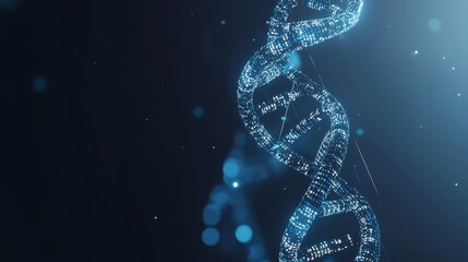 Aufkleber - Symbolizing biotechnology is a digital rendering of a DNA helix with binary code overlay
